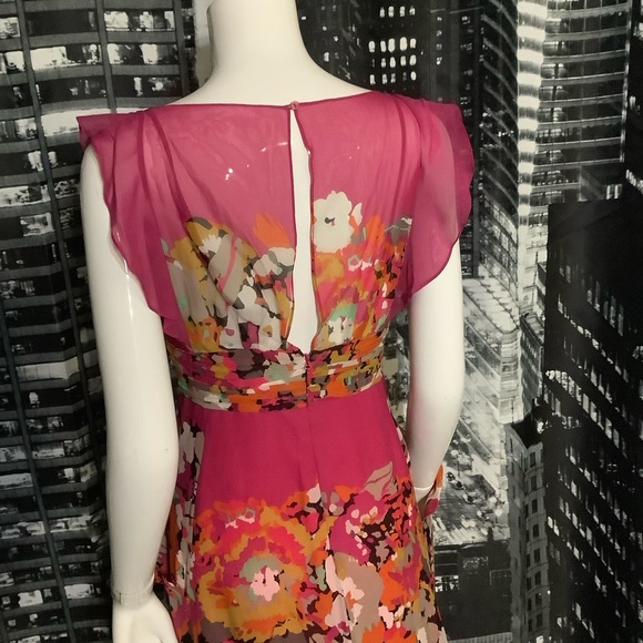 BCBGMaxazria Floral Silk Maxi Dress with Pockets - Picture 6 of 11